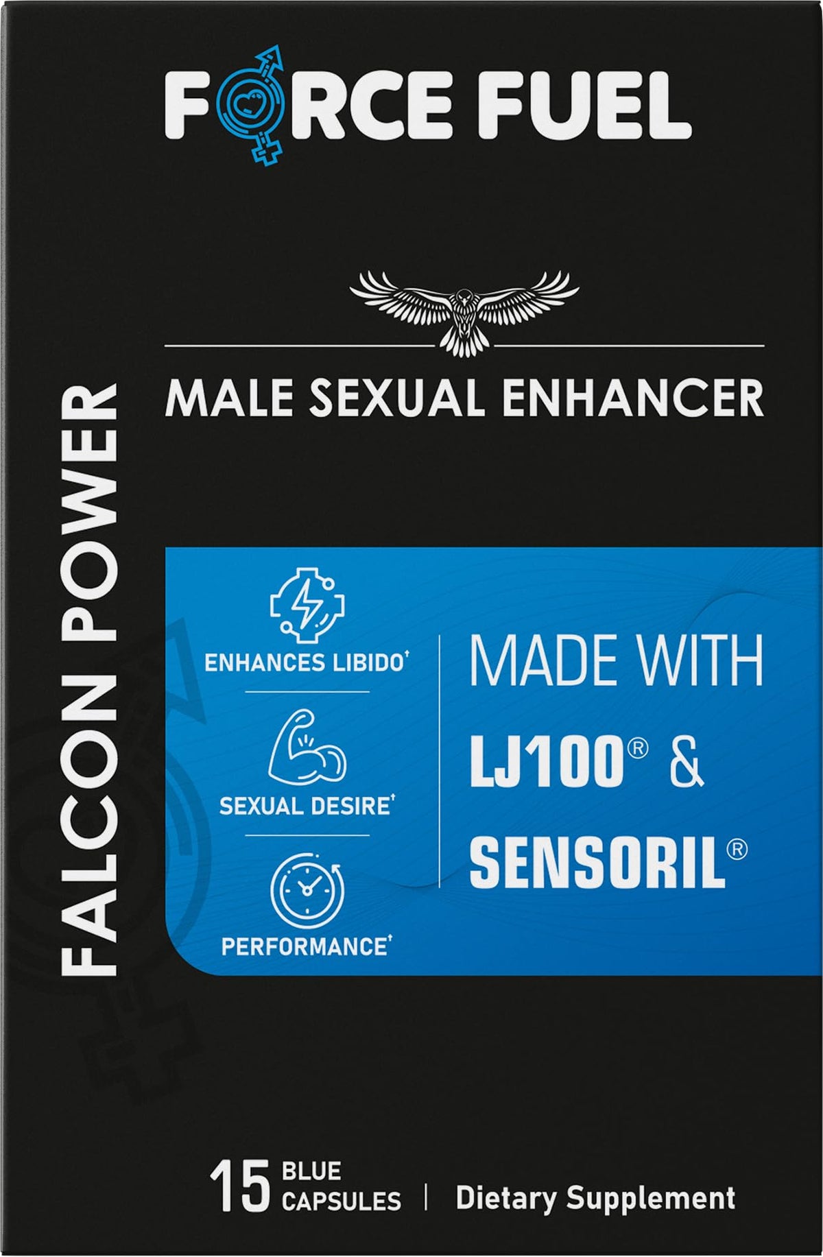 FORCE FUEL Falcon Power bottle front view highlighting herbal vitality formula.