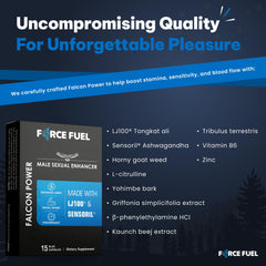 FORCE FUEL Falcon Power packaging with Sensoril Ashwagandha variant for stamina.