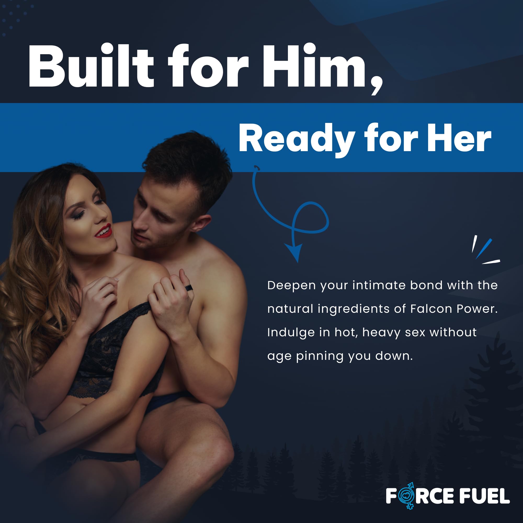 FORCE FUEL Falcon Power tablets arranged to highlight easy swallow.