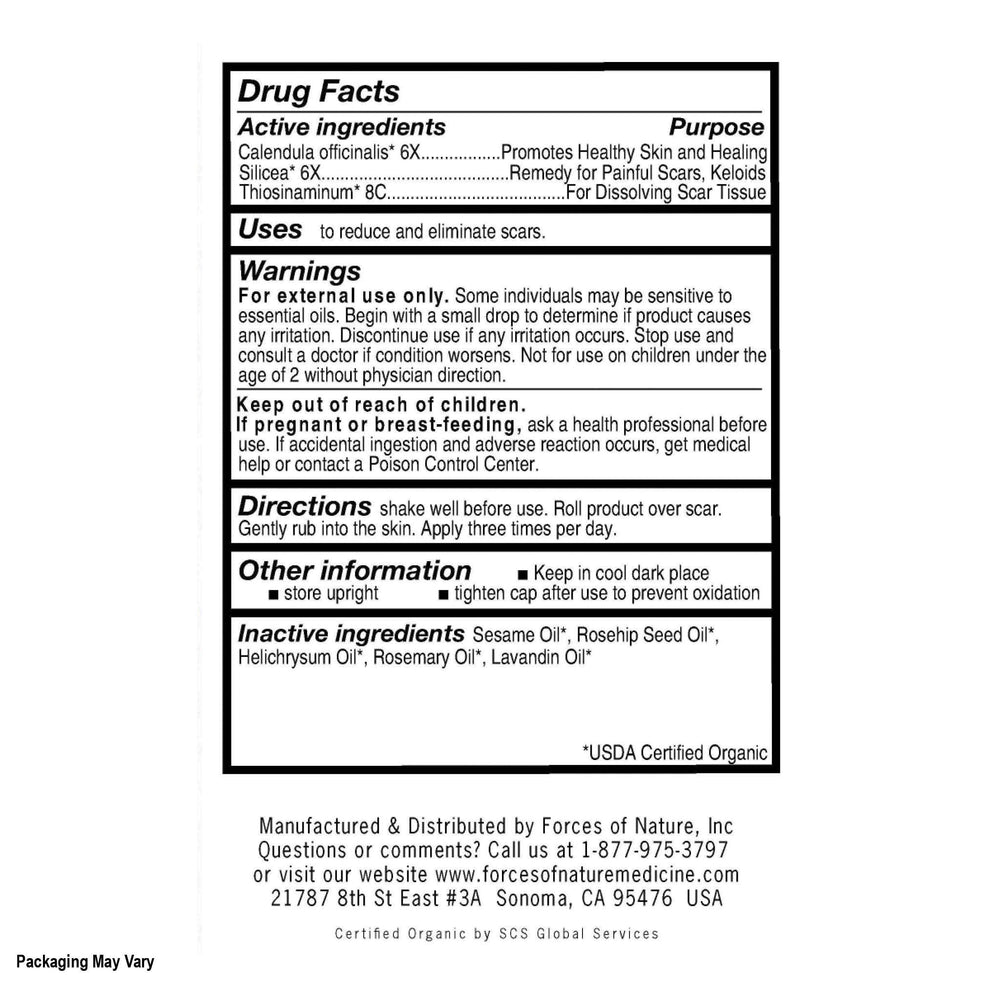 Calendula officinalis soothing extract visible in Scar Control