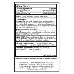 Forces of Nature essential oils blend with clove, thyme, geranium, and tea tree for comforting relief.