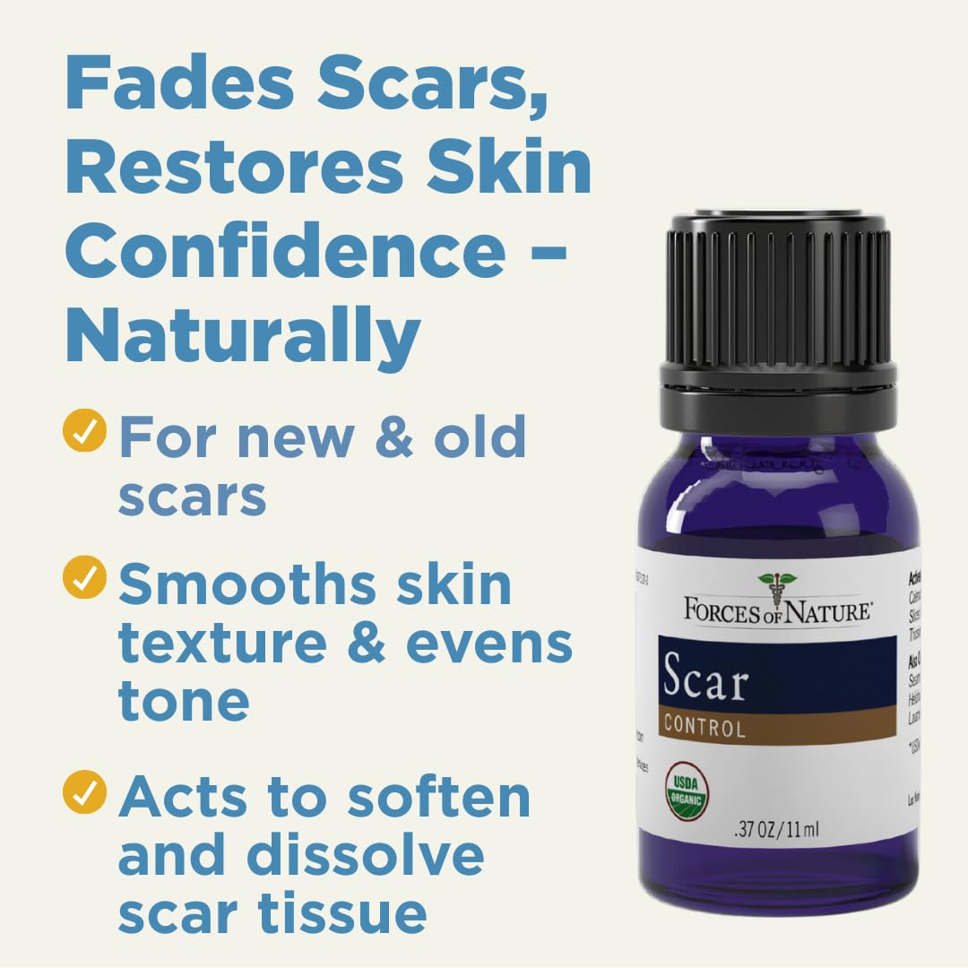 Forces of Nature Scar Control drops on scar area for absorption
