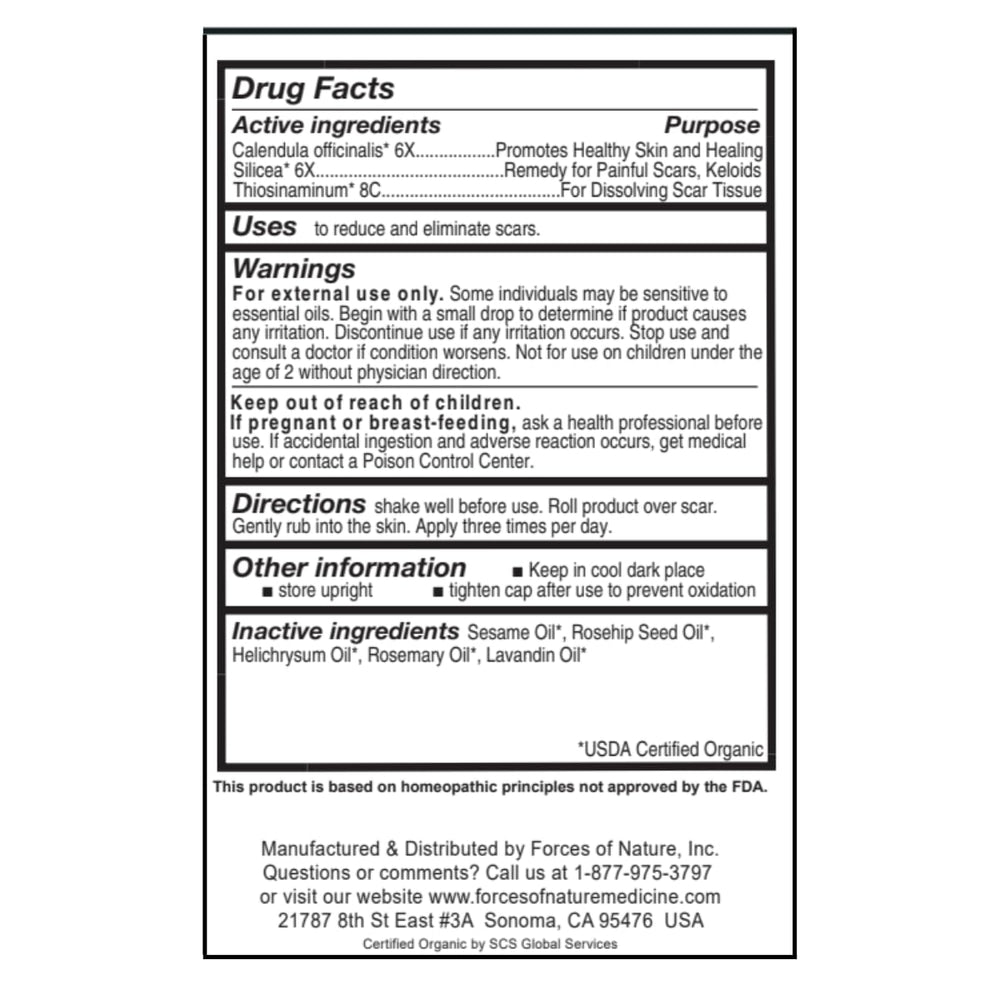 Forces of Nature Scar Control rollerball applicator ready for scar care