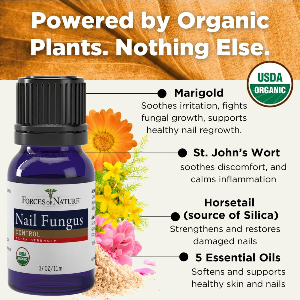 Forces of Nature application on nails aims at improving appearance of damaged nails.