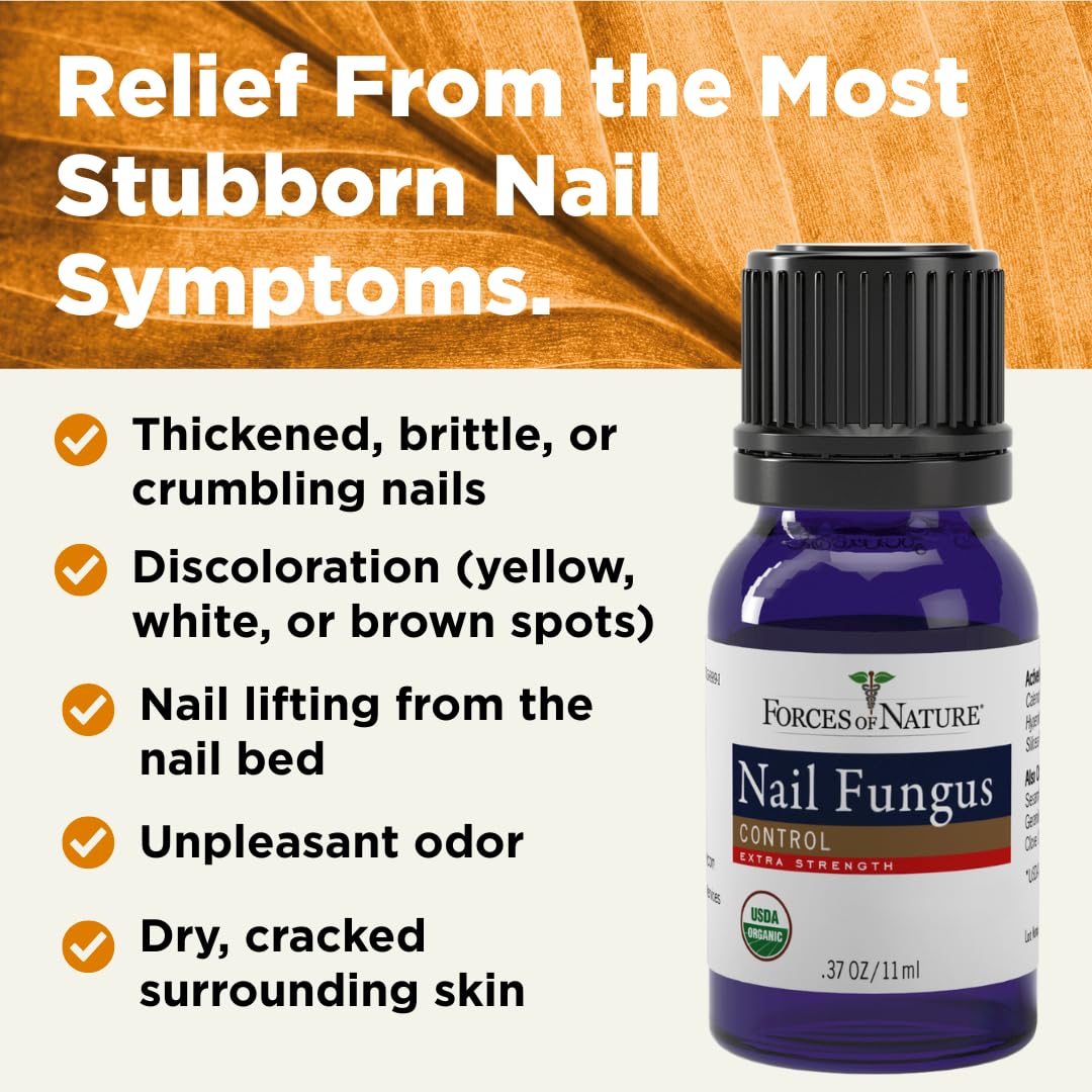 Forces of Nature Toenail Fungus Treatment dropper ready for easy topical application.