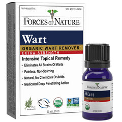 Forces of Nature Wart Remover bottle front with extra-strength formula.