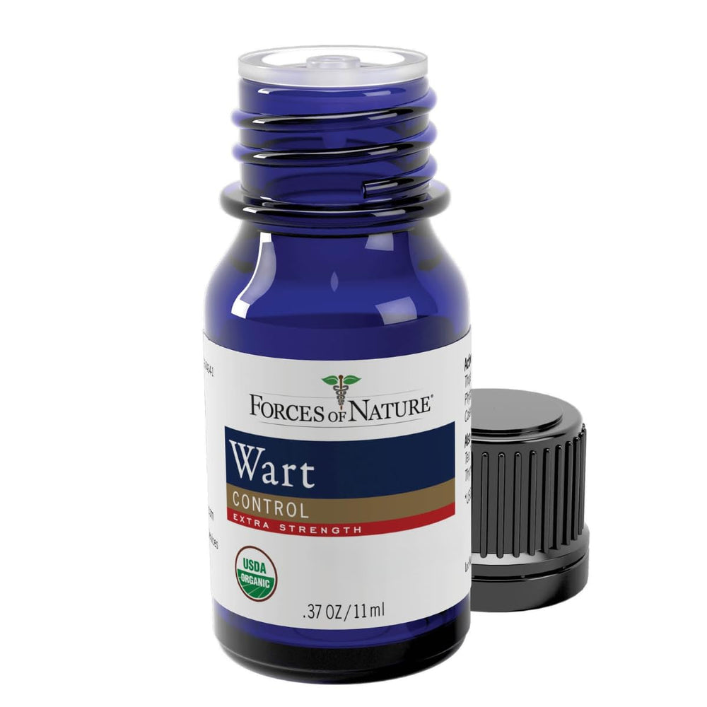 Forces of Nature ingredients close-up with tea tree and essential oils.