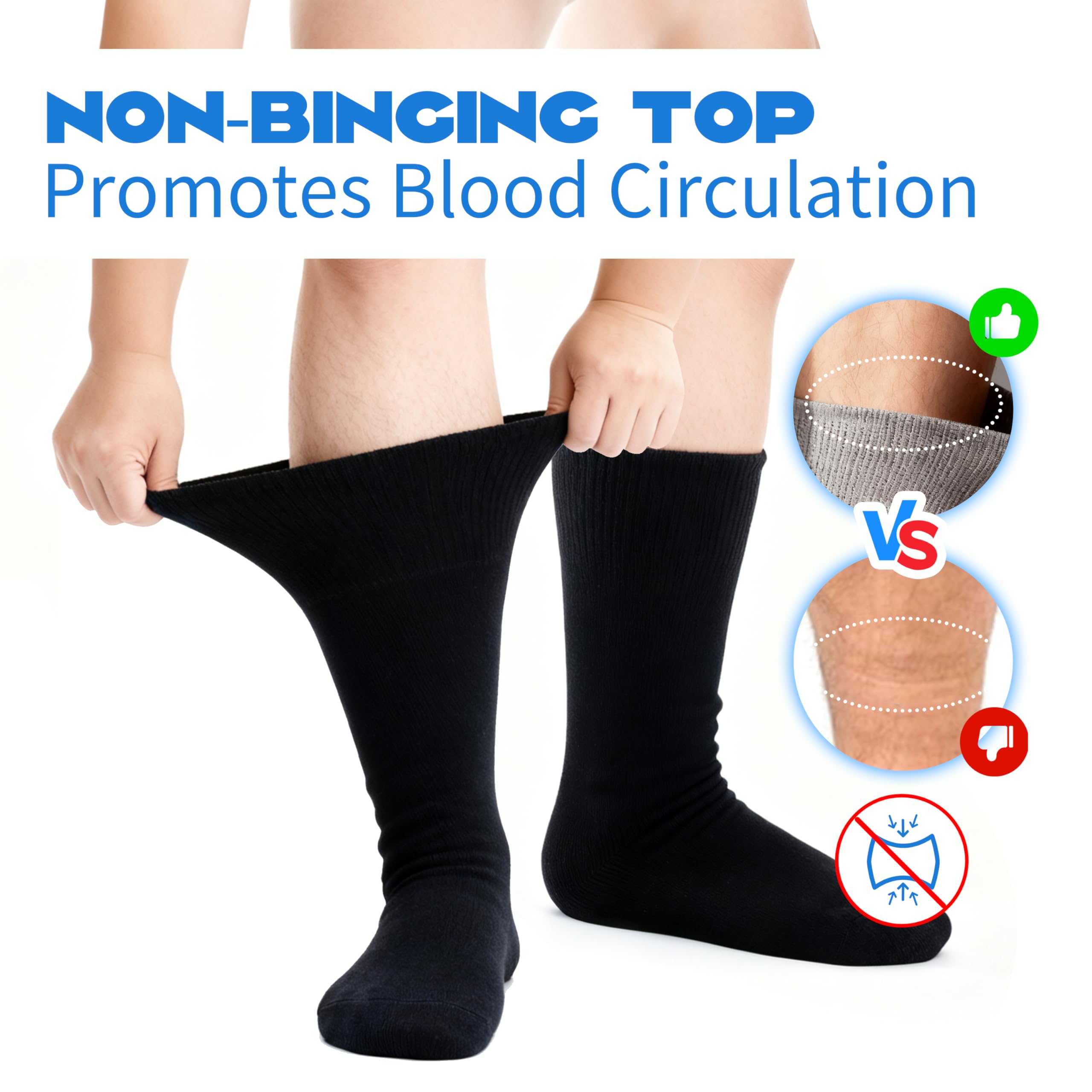 Cushioned sole on Forcool diabetic socks provides extra support for standing and walking.
