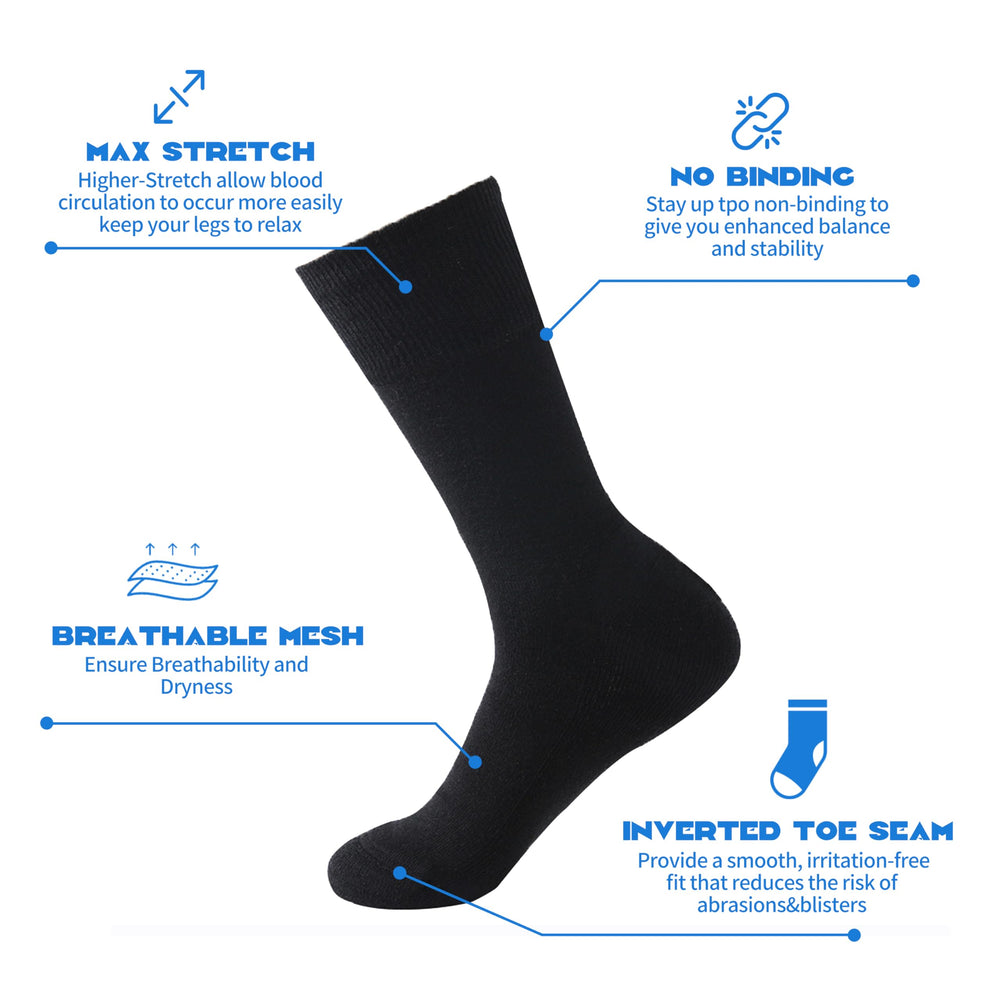 Forcool merino diabetic socks, extra wide calf fit for relaxed wear.