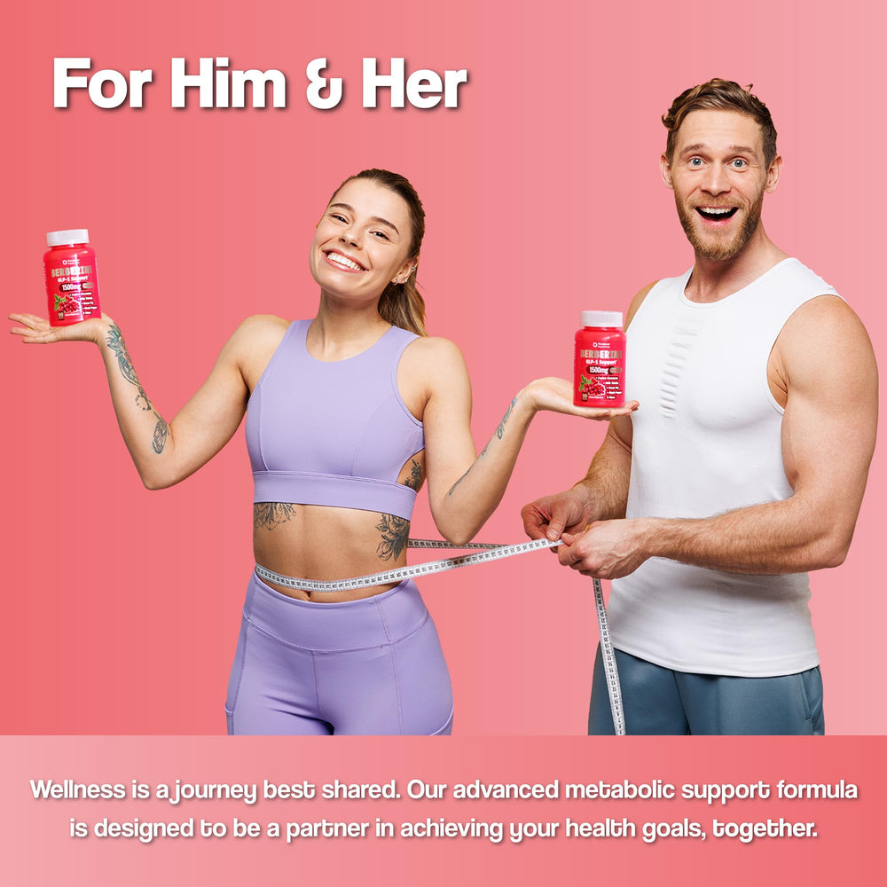 Forebear Berberine 1500mg GLP1 wellness graphics explain metabolic support