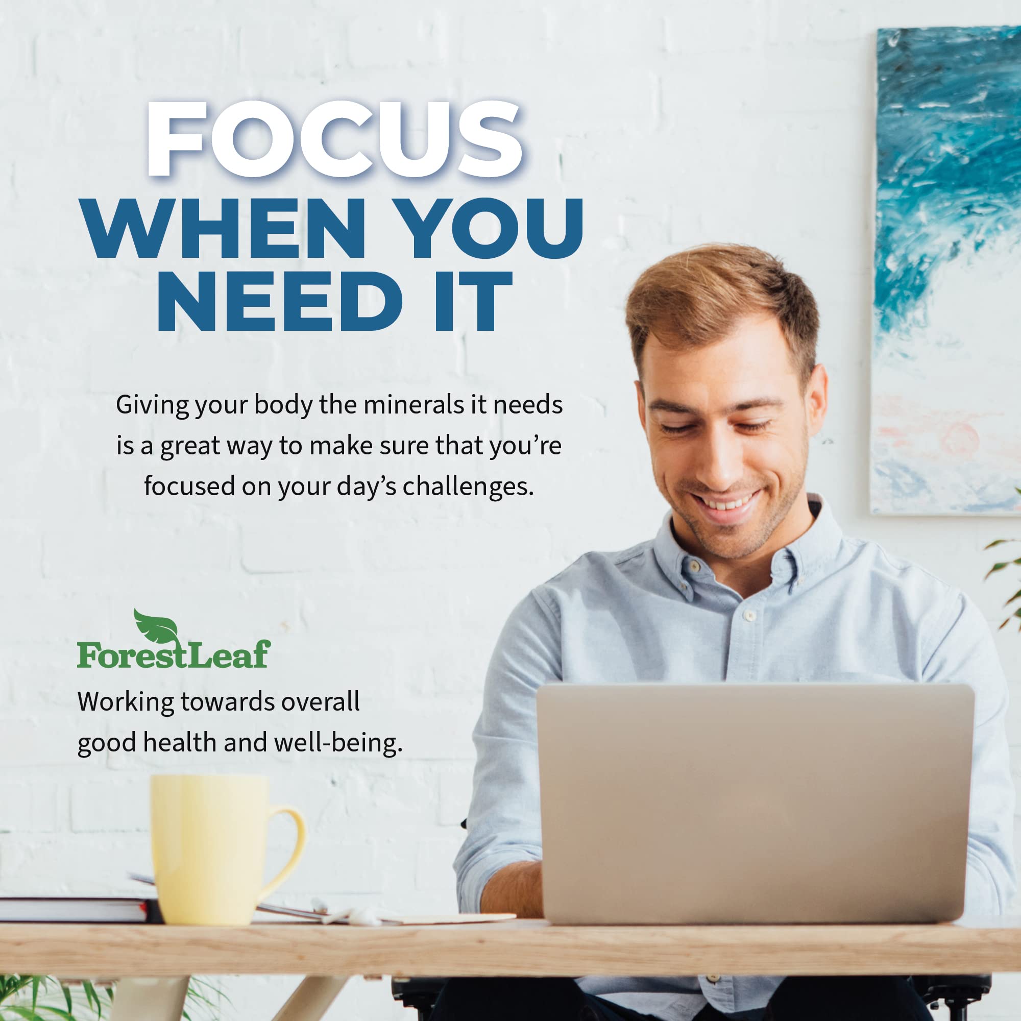 Brain-health packshot featuring ForestLeaf Magtein for potential cognitive support.