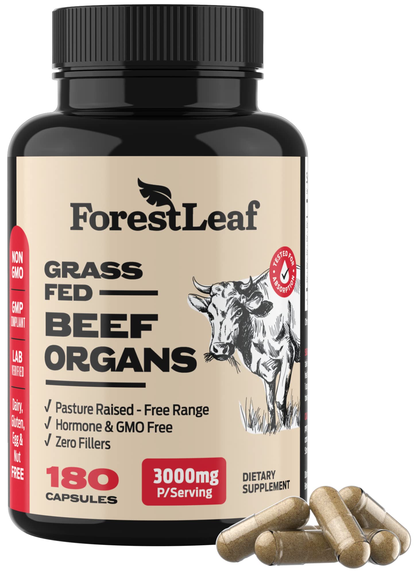 ForestLeaf 5-organ blend illustration showing total organ nutrition