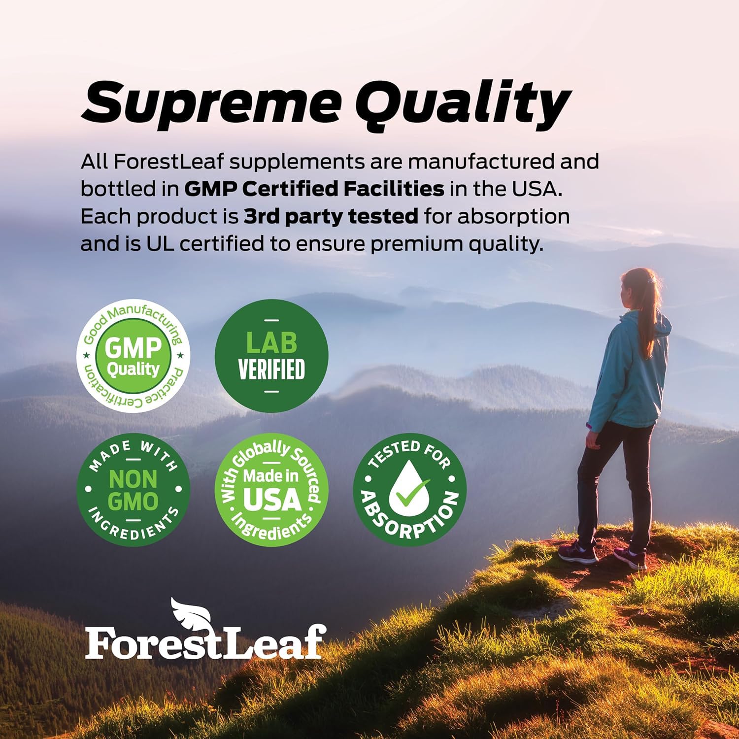 ForestLeaf packaging showing USA-made quality claim