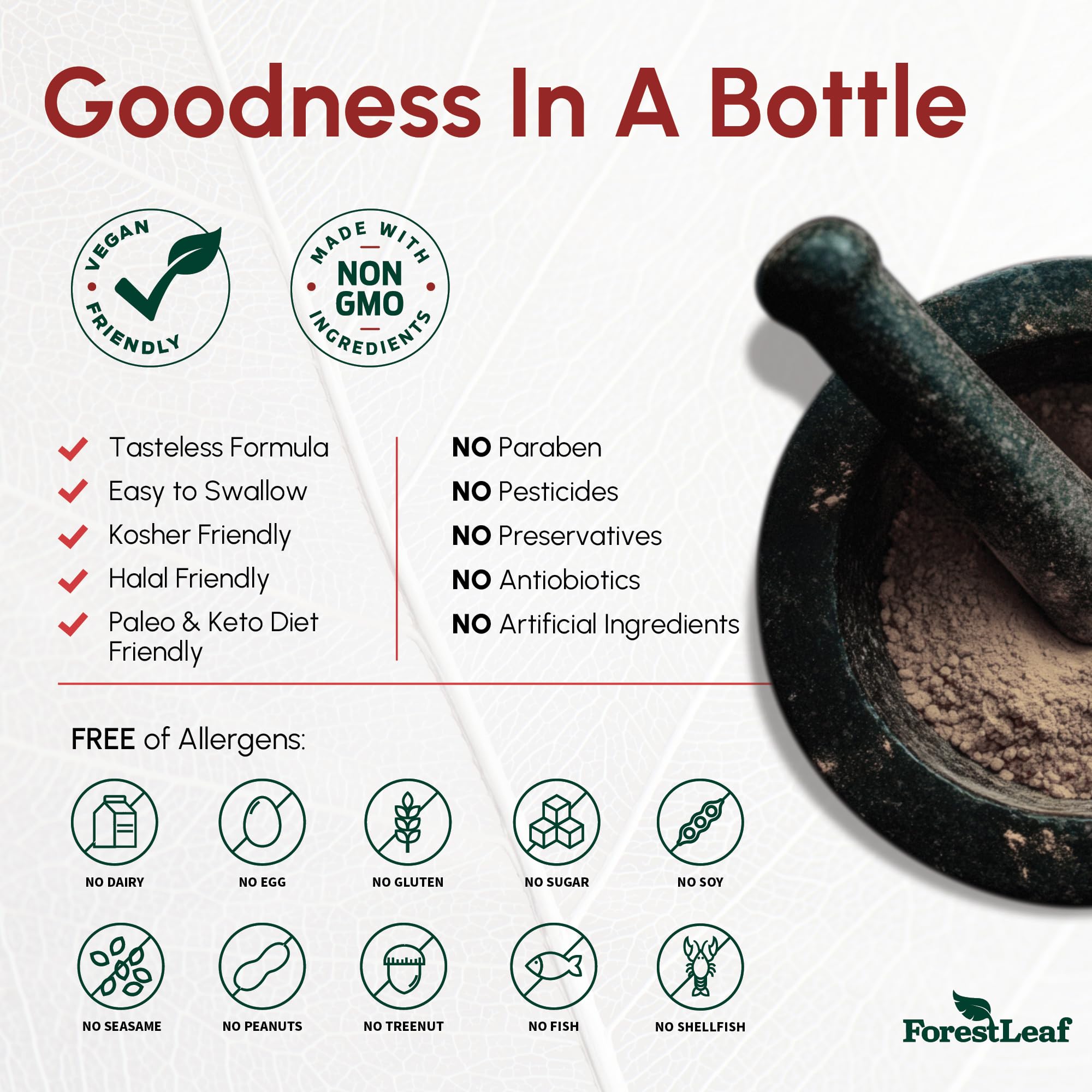 ForestLeaf Berberine with Ceylon cinnamon, showing herbal blend for synergy.