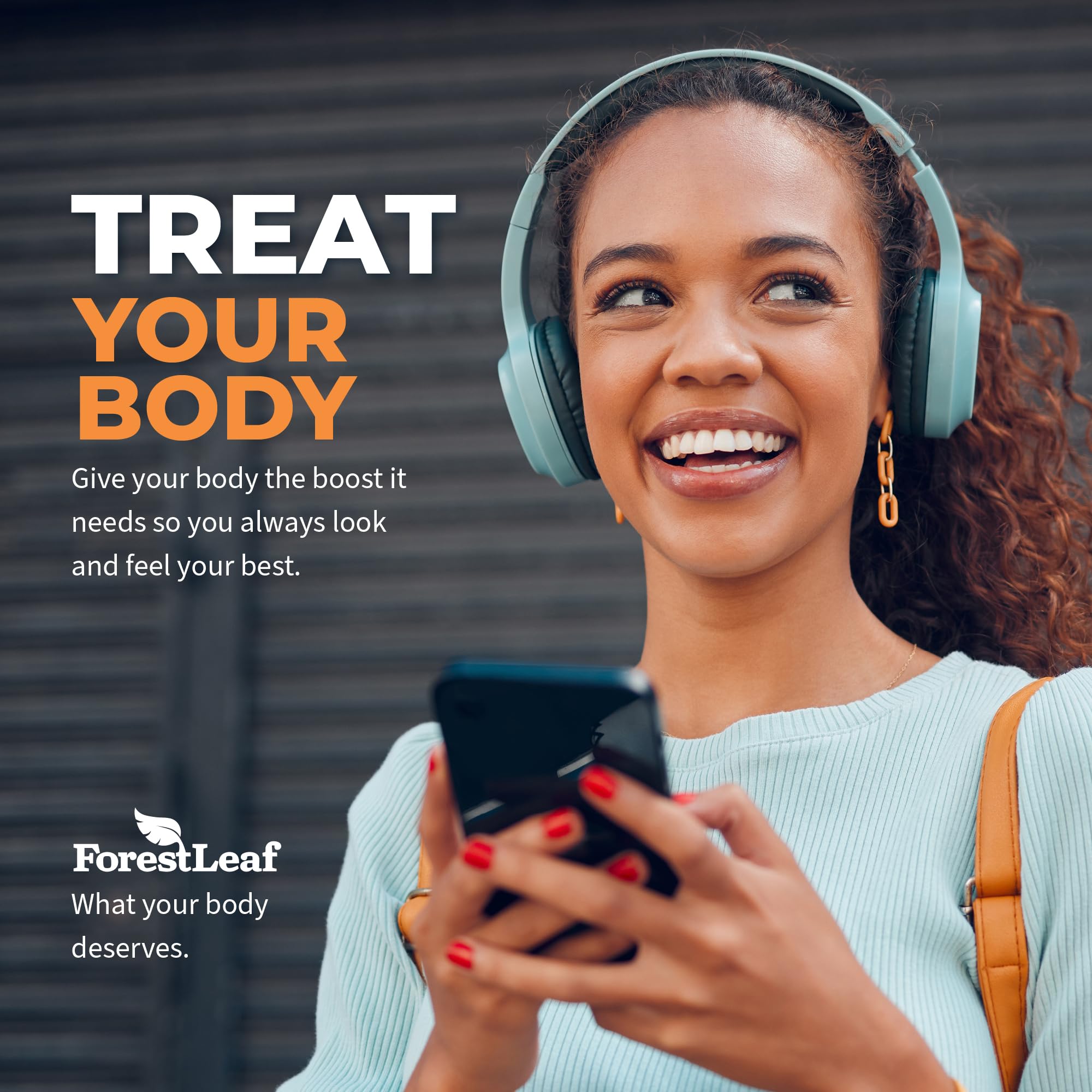 ForestLeaf capsules on a tray suggest consistent use for skin and nail vitality