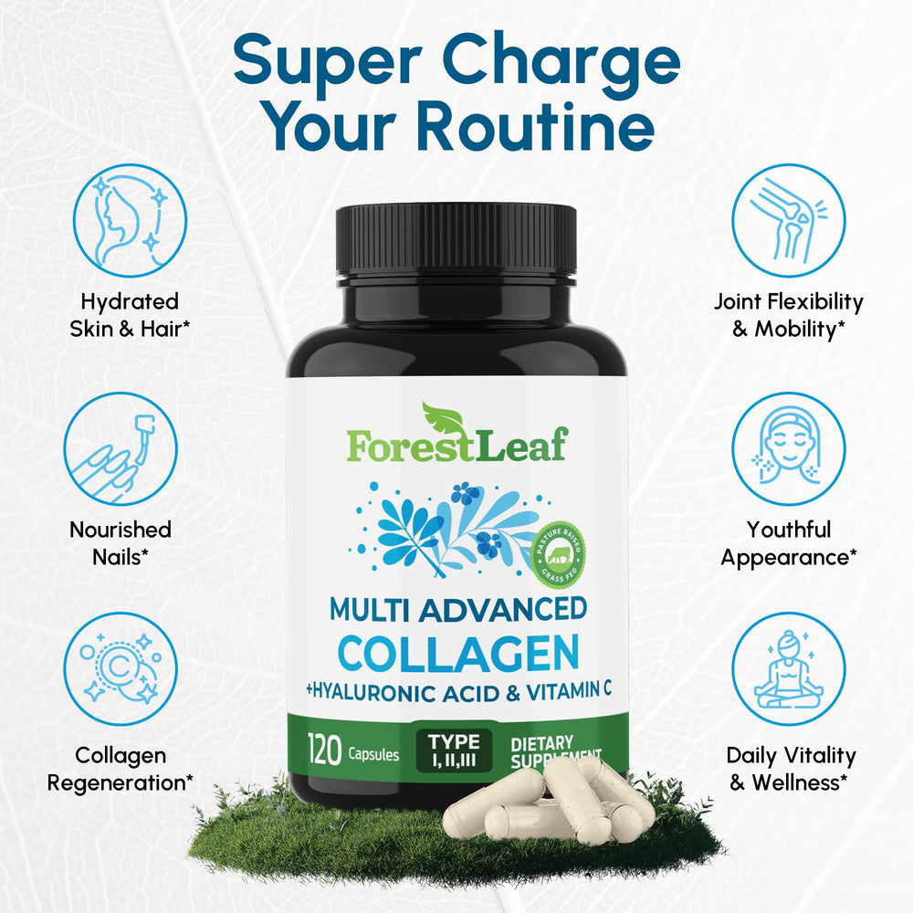 ForestLeaf capsules closeup showing small, easy-to-swallow capsules for daily wellness