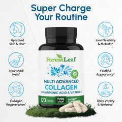 ForestLeaf capsules closeup showing small, easy-to-swallow capsules for daily wellness
