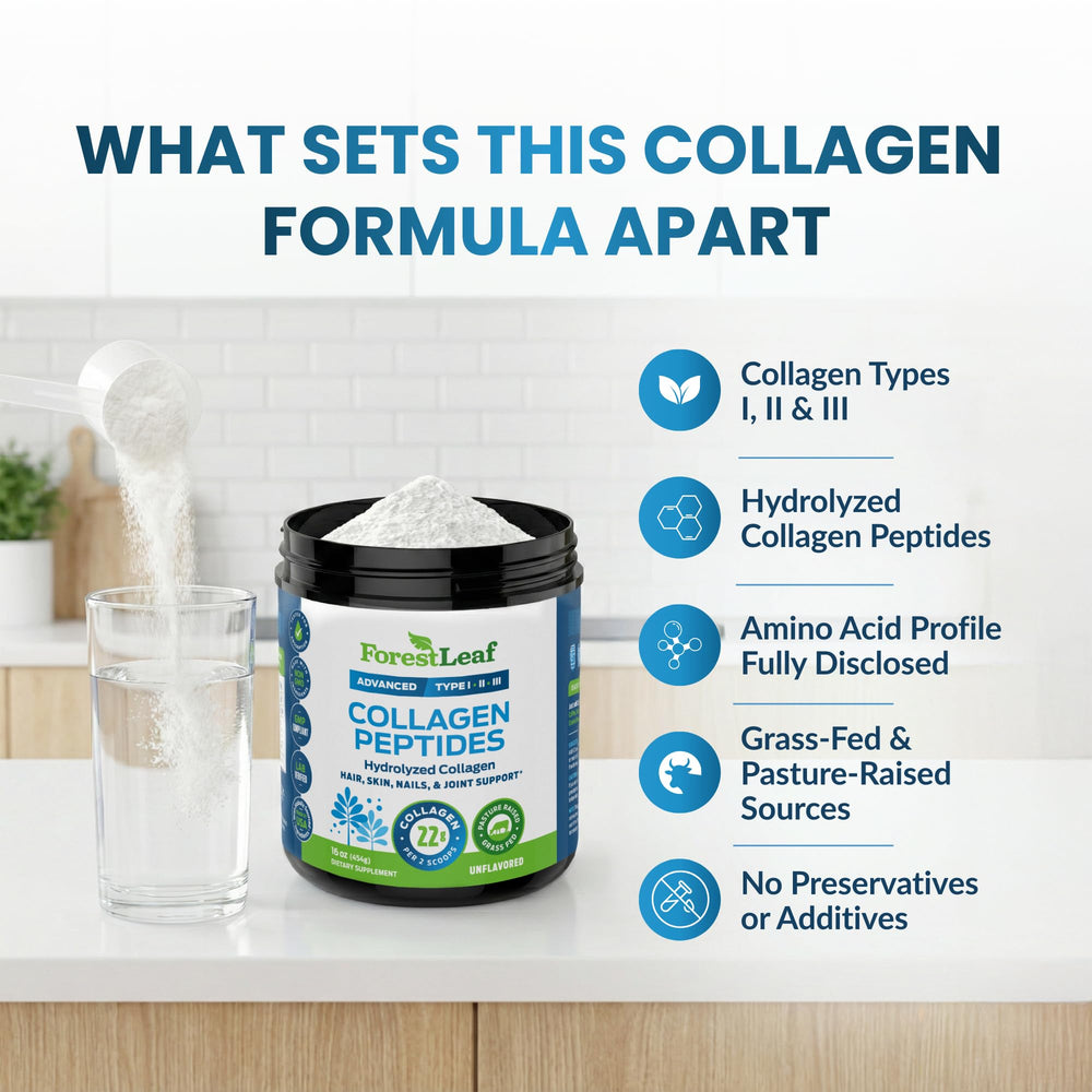 ForestLeaf collagen smoothie idea image suggesting a creamy daily boost.
