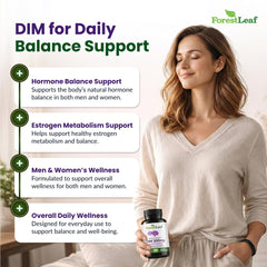 ForestLeaf DIM supplement capsules arranged for easy daily intake.