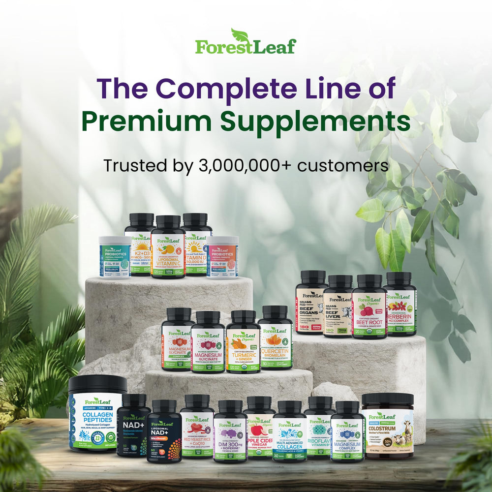ForestLeaf DIM supplement made in USA badge signaling high manufacturing standards.