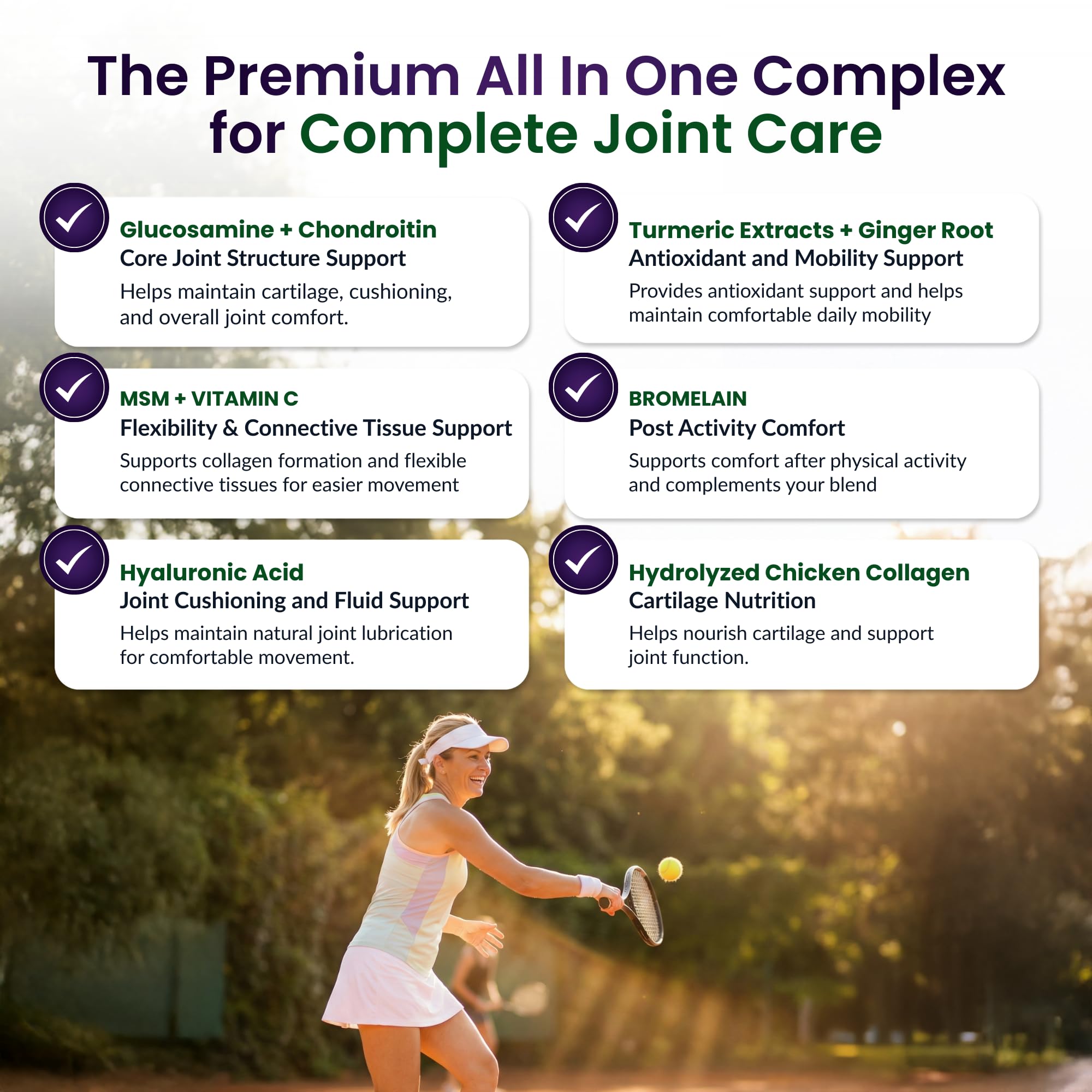 Product label of ForestLeaf glucosamine chondroitin MSM joint complex