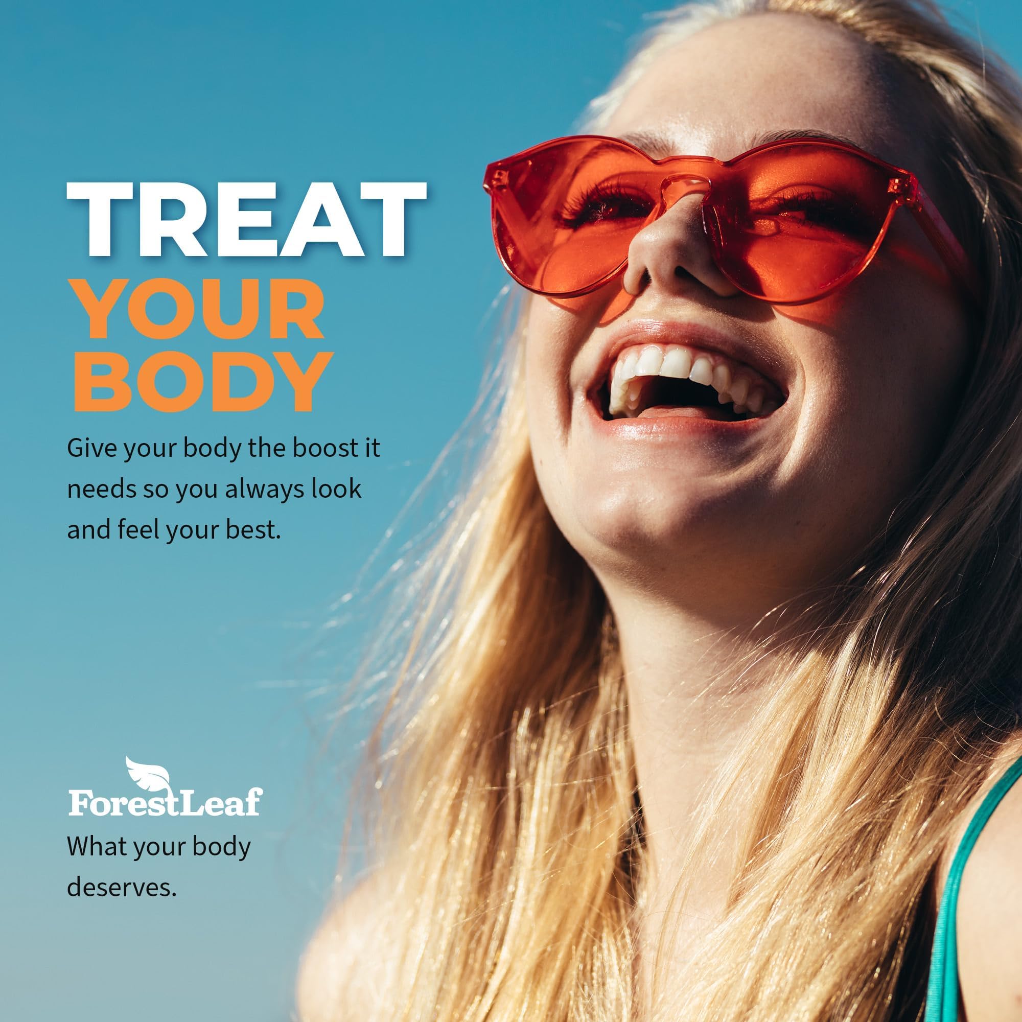 ForestLeaf glow-promoting capsules associated with hair, skin, and nails health.