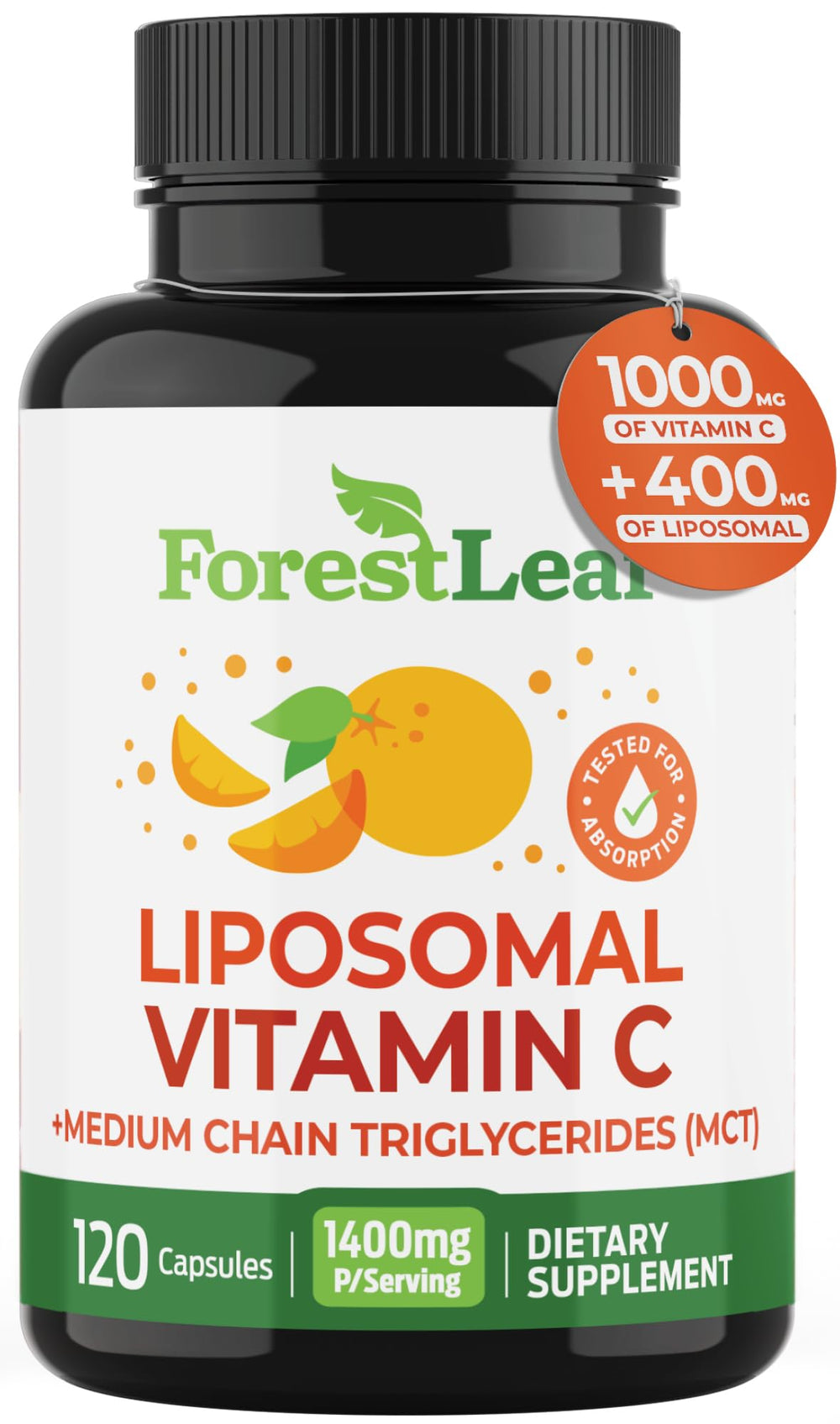 ForestLeaf Liposomal Vitamin C 1000mg bottle front for immune support
