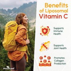 ForestLeaf Liposomal Vitamin C 1000mg label closeup shows ingredients