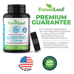 ForestLeaf Liver Cleanse capsules close-up easy to swallow for convenient daily use