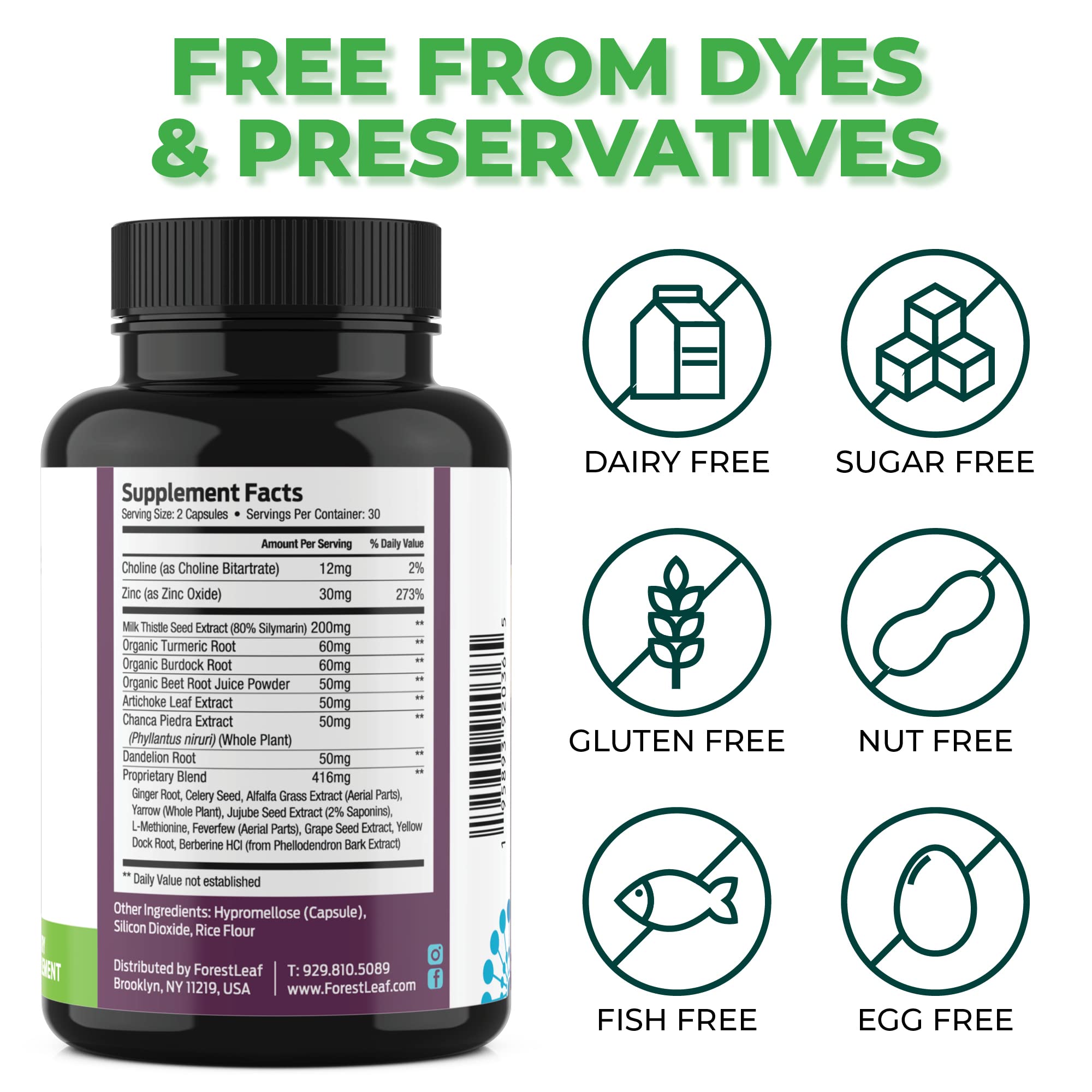 ForestLeaf Liver Cleanse dandelion root component close-up and fresh greens