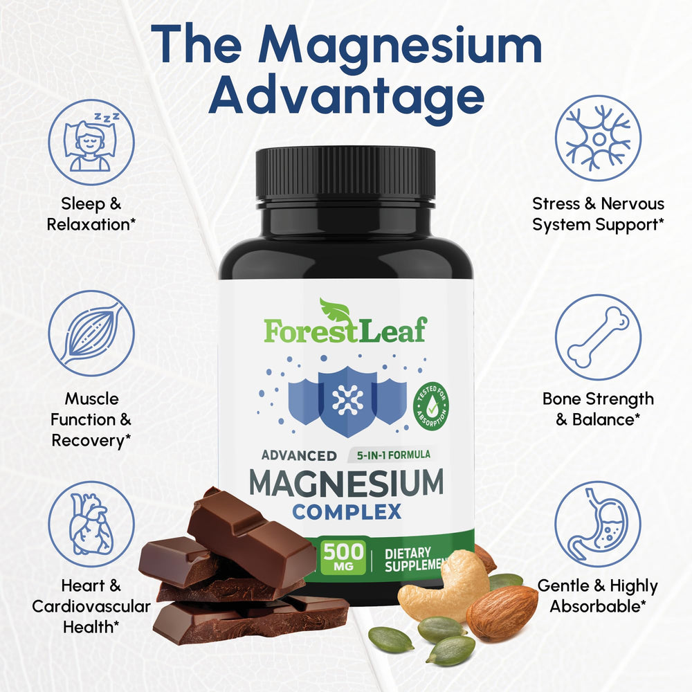 ForestLeaf Magnesium Complex, gentle on digestion and highly absorbable.