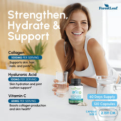 ForestLeaf Multi Collagen bottle side view highlighting easy daily capsule routine