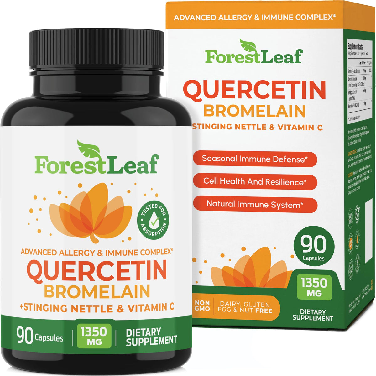 ForestLeaf Quercetin bottle front for easy daily supplementation.
