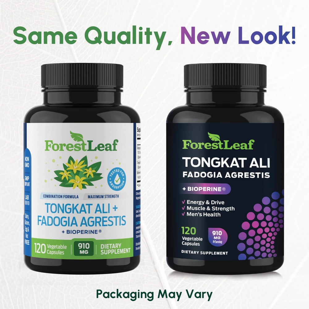 ForestLeaf tonkat-ali capsules close-up highlighting easy daily capsules for endurance.