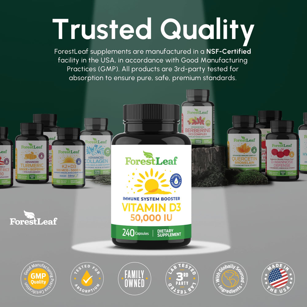 ForestLeaf USA-made seal and third-party testing on packaging.