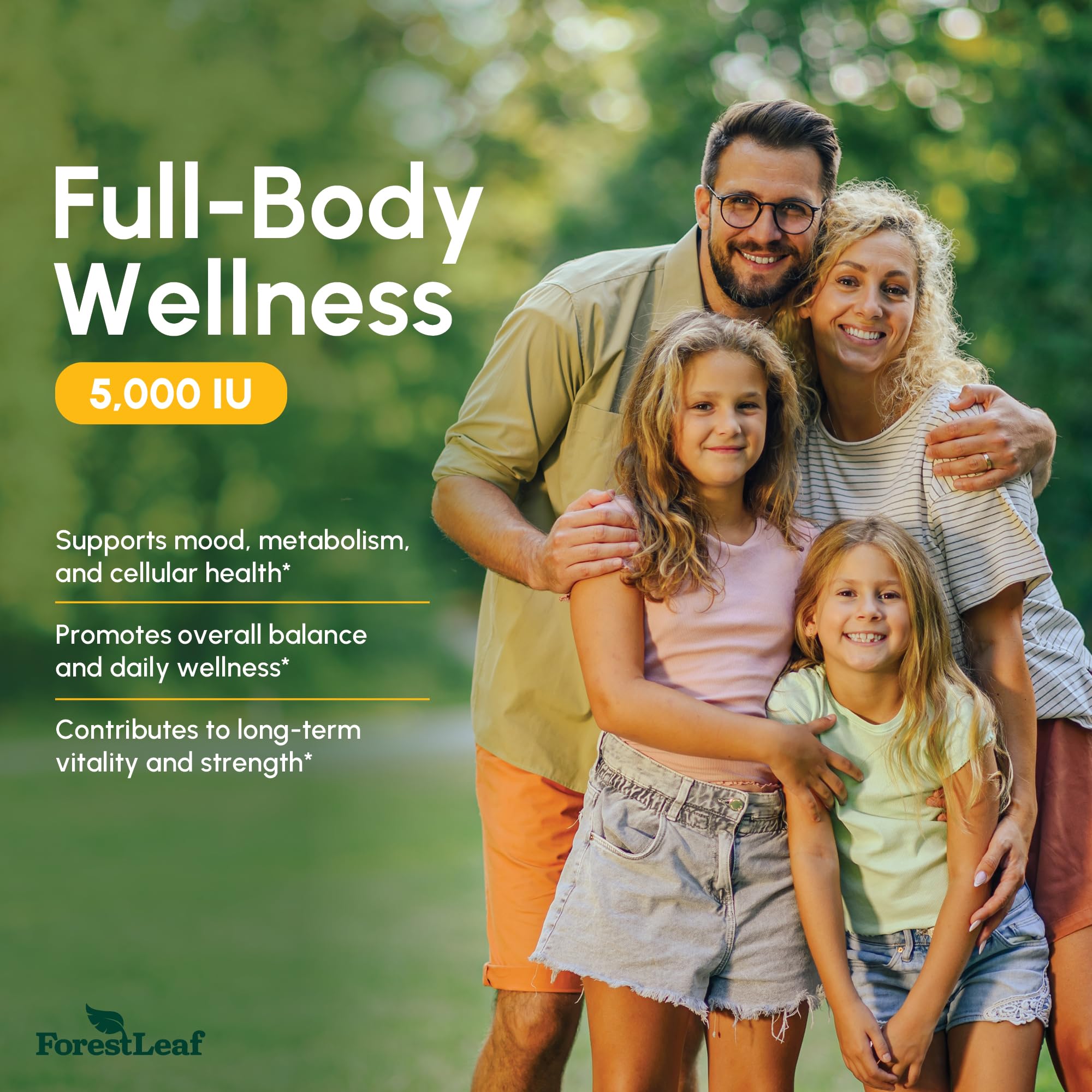 ForestLeaf Vitamin D3 5000 IU non-GMO formulation
