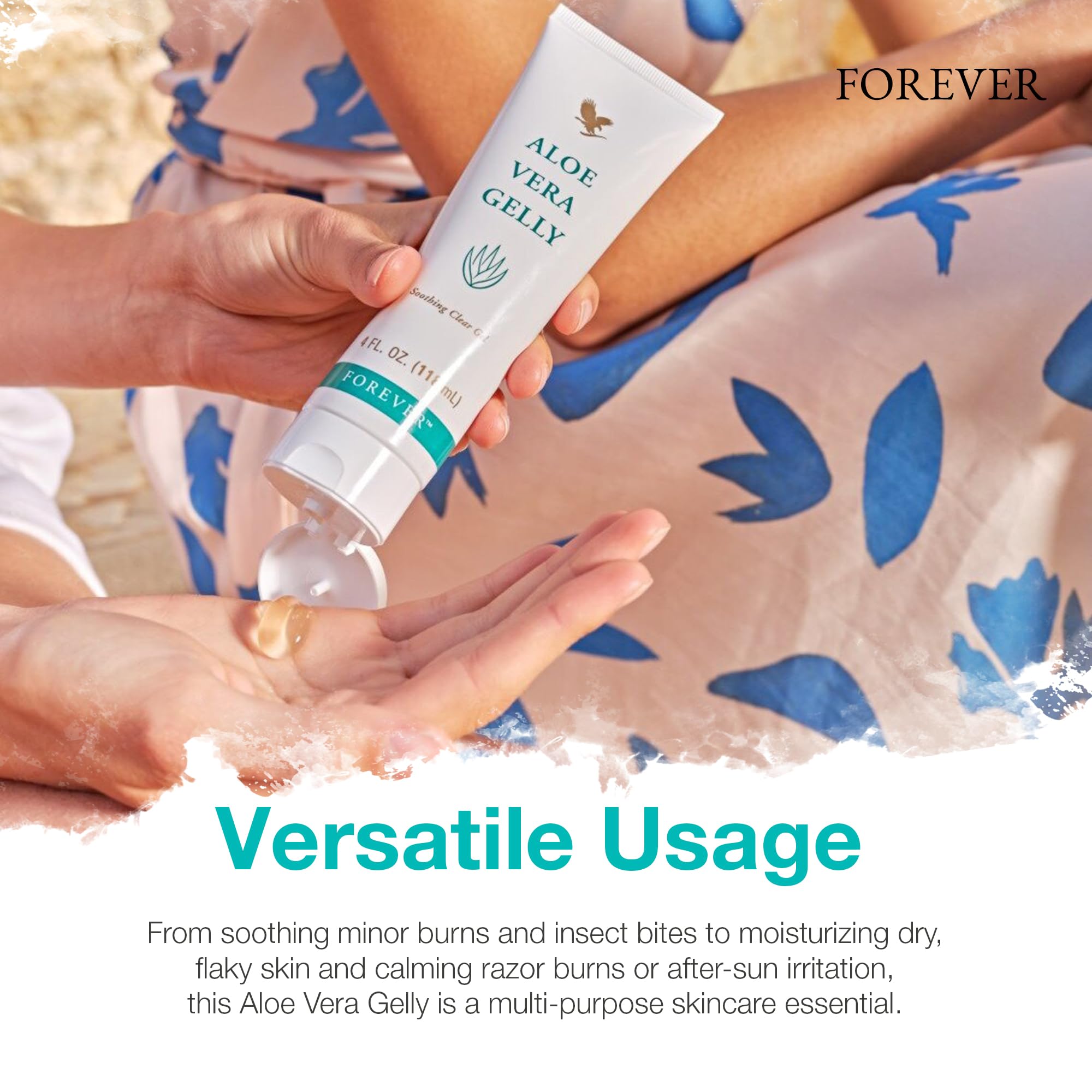 Forever Living Aloe Vera Gelly vegan gluten-free icons indicate safe, gentle daily care.