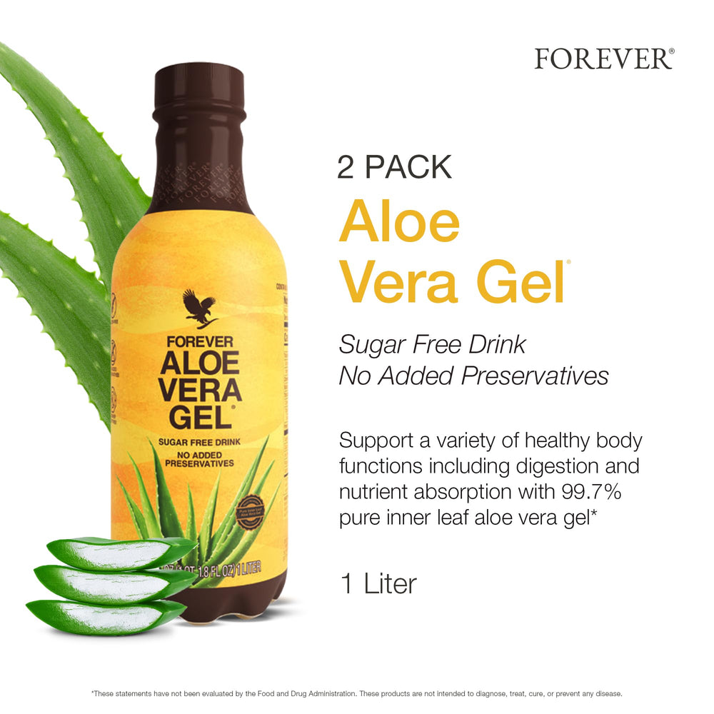 Forever Aloe Vera Gel label closeup highlights purity and aseptic processing
