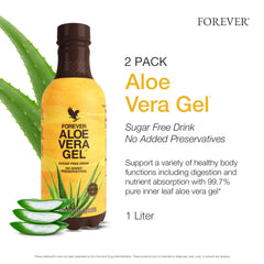 Forever Aloe Vera Gel label closeup highlights purity and aseptic processing