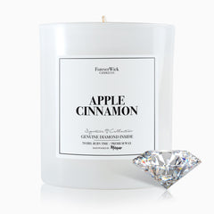 ForeverWick Apple Cinnamon Surprise Diamond Inside candle reveals a refined apple scent for cozy evenings.