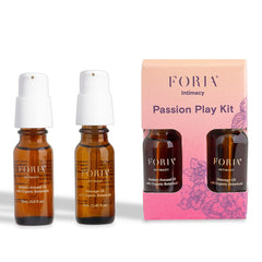 Foria Passion Play Kit Awaken Oil pump shows a quick-absorb option for travel