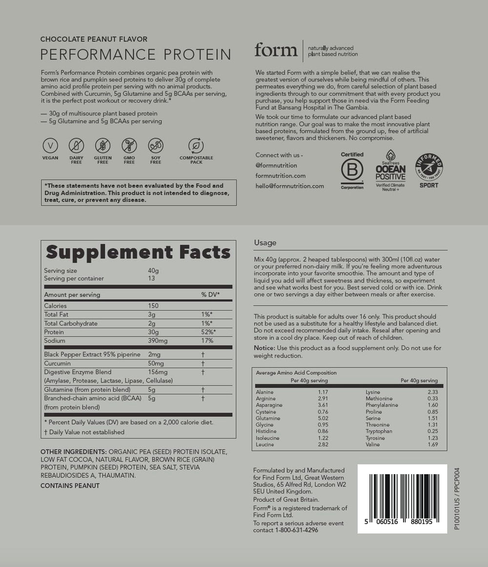 Eco-friendly plastic-free packaging of Form Performance Protein for sustainable choice