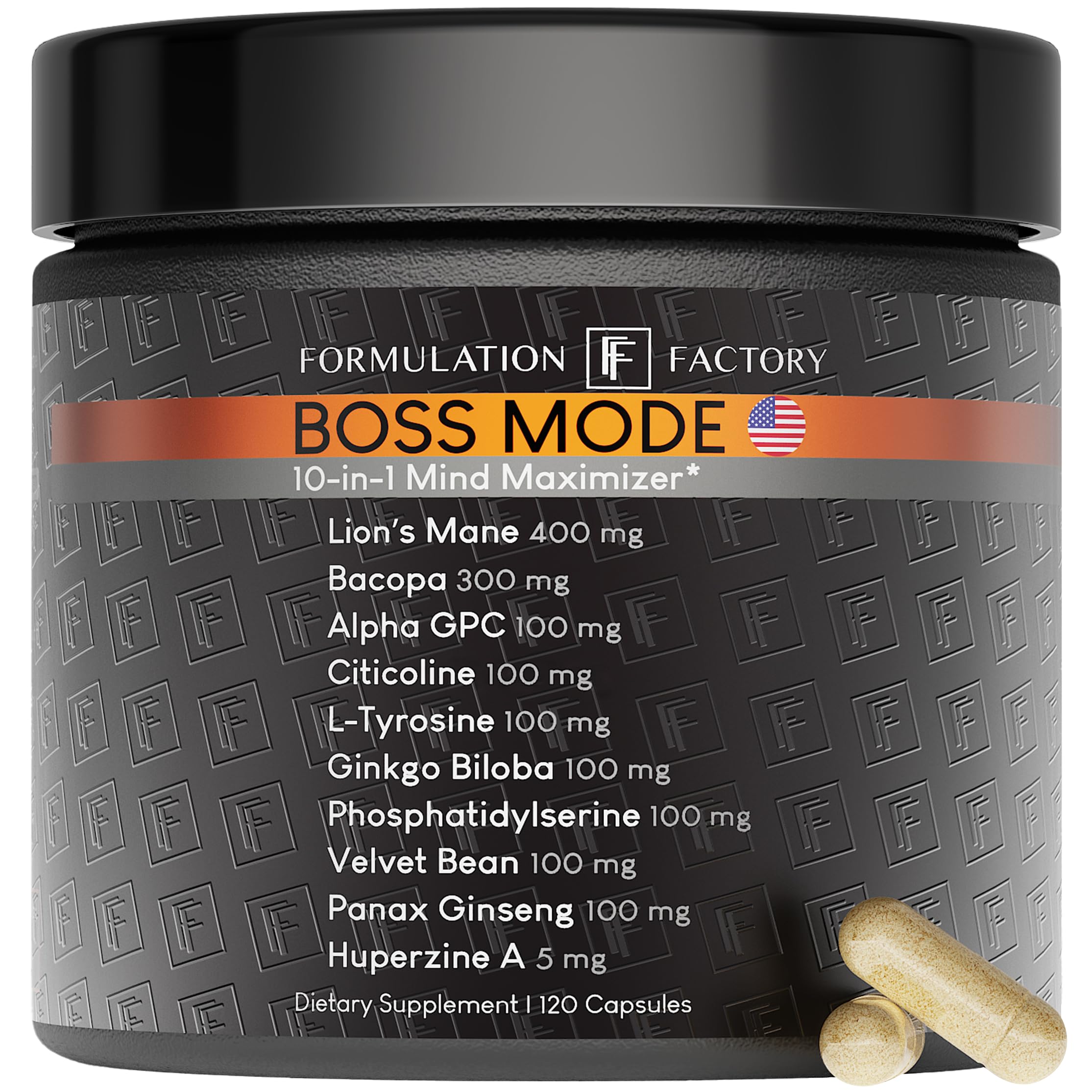 Formulation Factory Boss Mode bottle front view for focused daily use