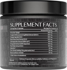 Formulation Factory Self Obsessed MAXXED bottle pour showing easy-to-swallow capsules for daily use