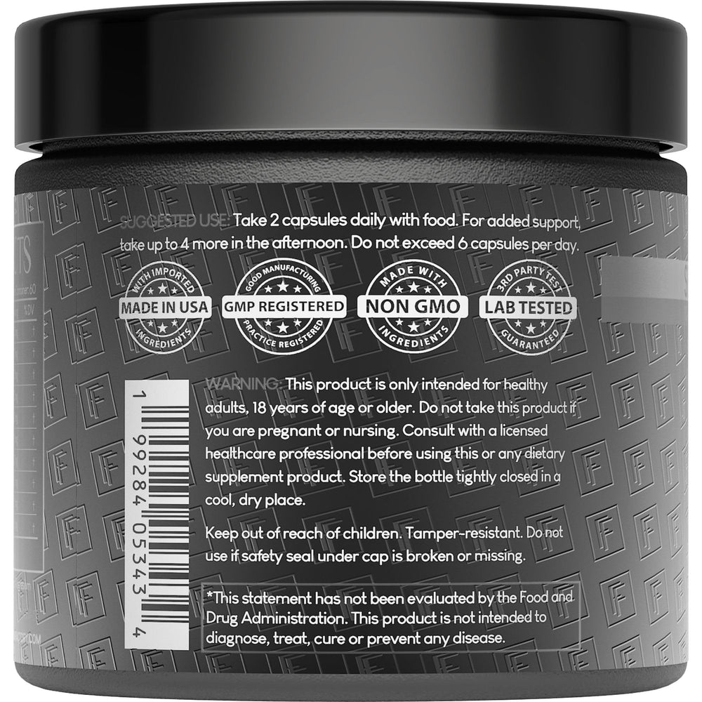 Formulation Factory Self Obsessed MAXXED capsules close-up emphasizing premium herbal ingredients