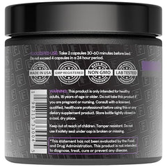 The Night Before front label highlights melatonin-free formula and key ingredients.