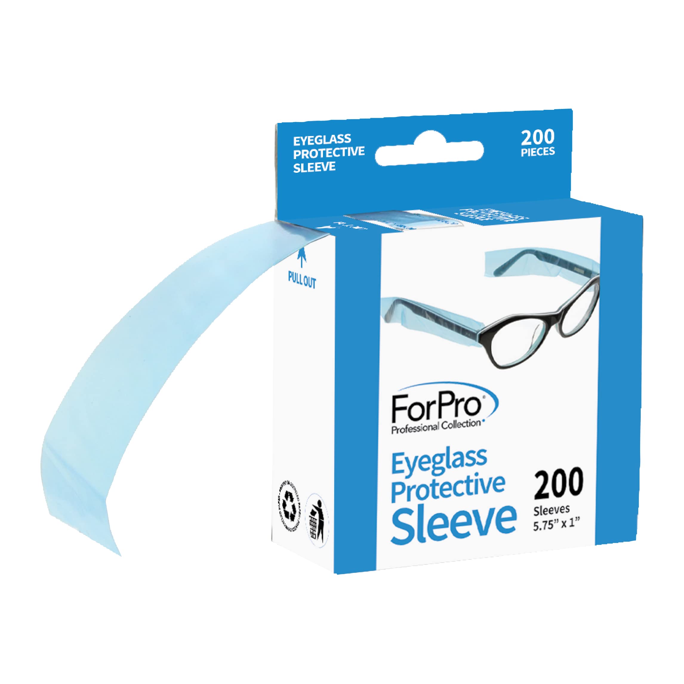 ForPro protective eyeglass sleeve fits all sizes and shields frames during services