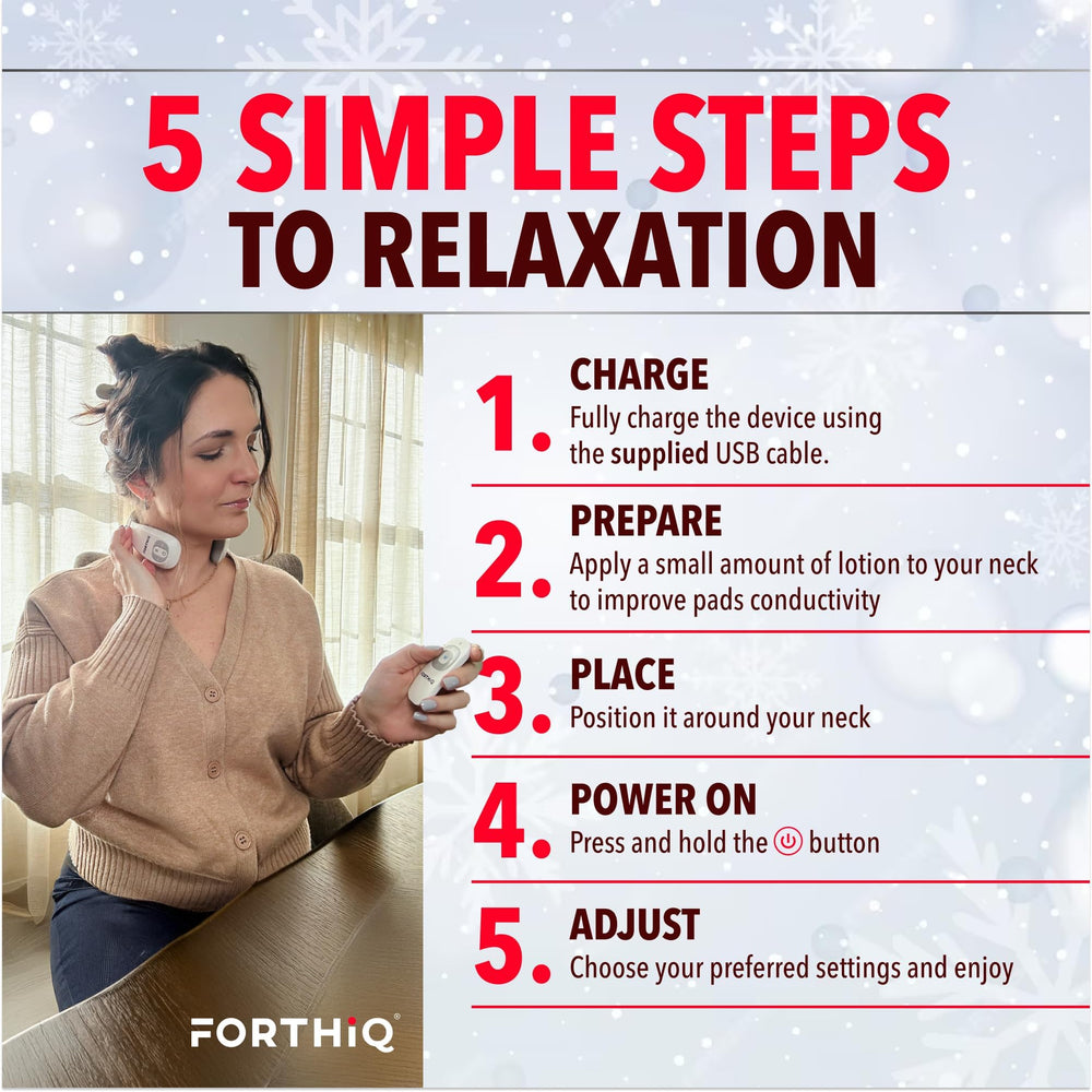 FORTHiQ Neck TENS auto-shutoff enhances safety and peace of mind