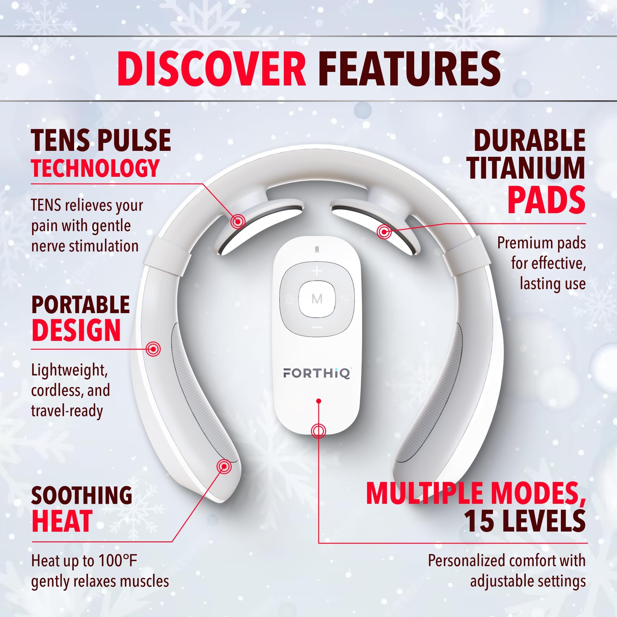 FORTHiQ Neck TENS ergonomic pads targeting neck muscles precisely