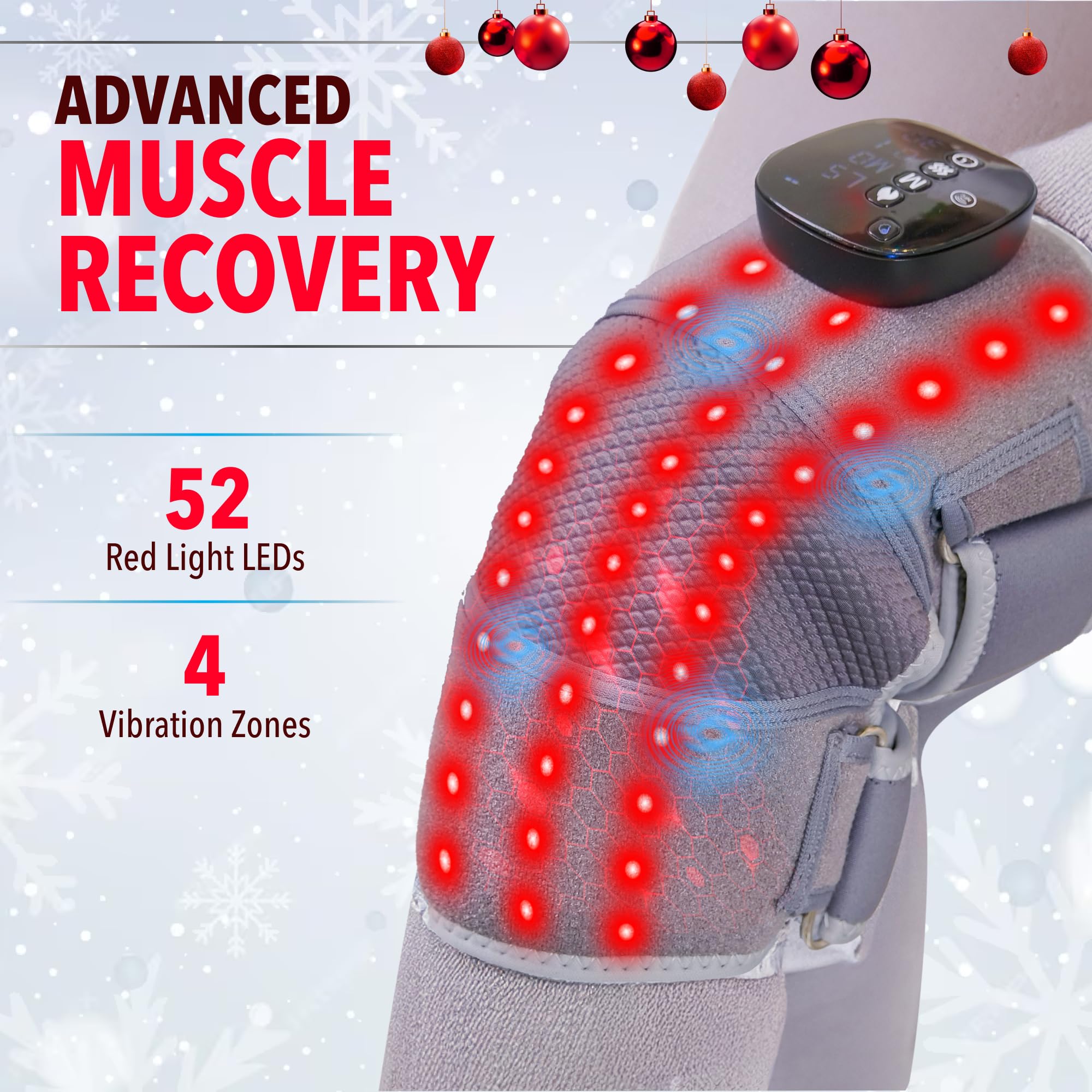 FORTHiQ Red+ knee massager adjustable straps ensure secure wear